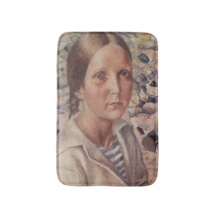 Girl with Pigtails on a Beach in Russia Bath Mat