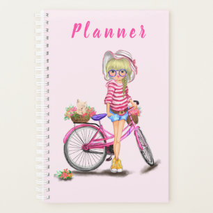 Girl with Pink Bike Planner