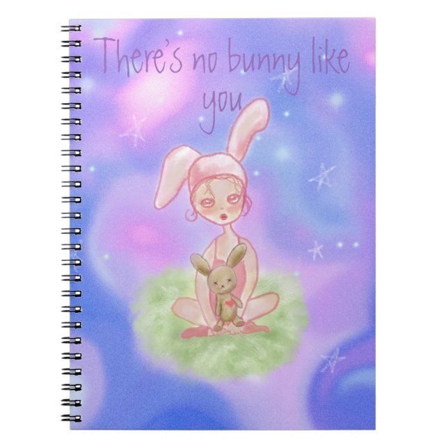 Girl With Pink Bunny Notebook (Front)