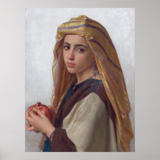 Girl With Pomegranate William-Adolphe Bouguereau Poster (Front)