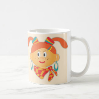 Girl with ponytails coffee mug