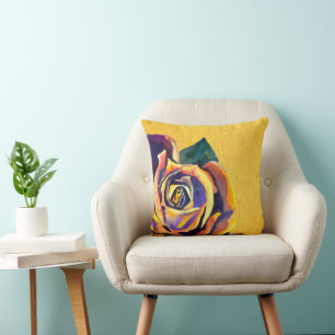 Girl with scarf and book throw pillow