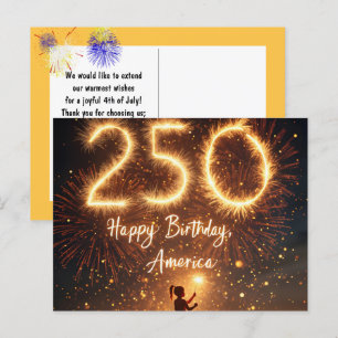 Girl With Sparklers For America's 250th Birthday Postcard