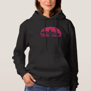 Girl With Surfboard Vintage Style Surf Retro Surfi Hoodie