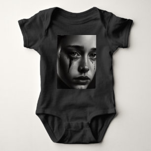 Girl with tears baby bodysuit