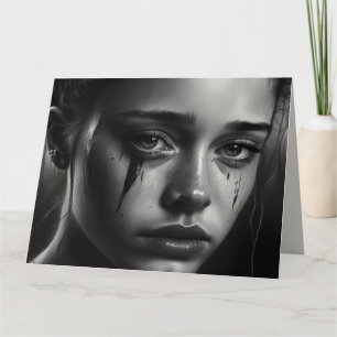 Girl with tears card