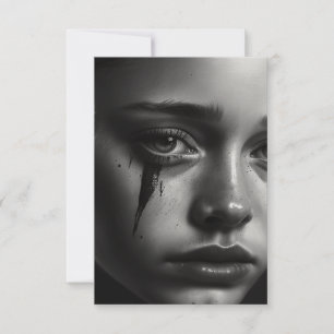 Girl with tears card