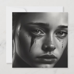 Girl with tears holiday card