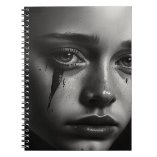 Girl with tears notebook
