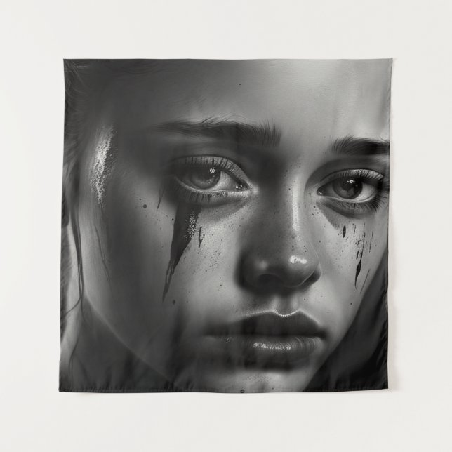 Girl with tears tapestry (Front)