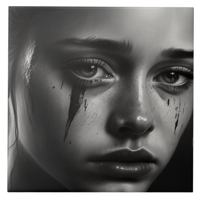 Girl with tears tile (Front)