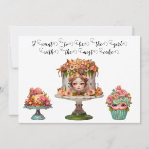 Girl with the most cake invitation