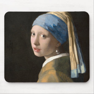 Girl with the pearl earring - Johannes Vermeer Mouse Pad