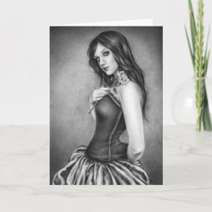Girl with the rose Greeting Card