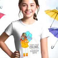 Girl with Umbrella in Wind Drawing