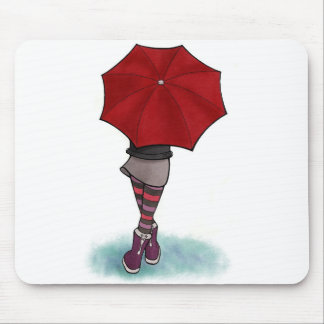 girl with umbrella rug mouse pad