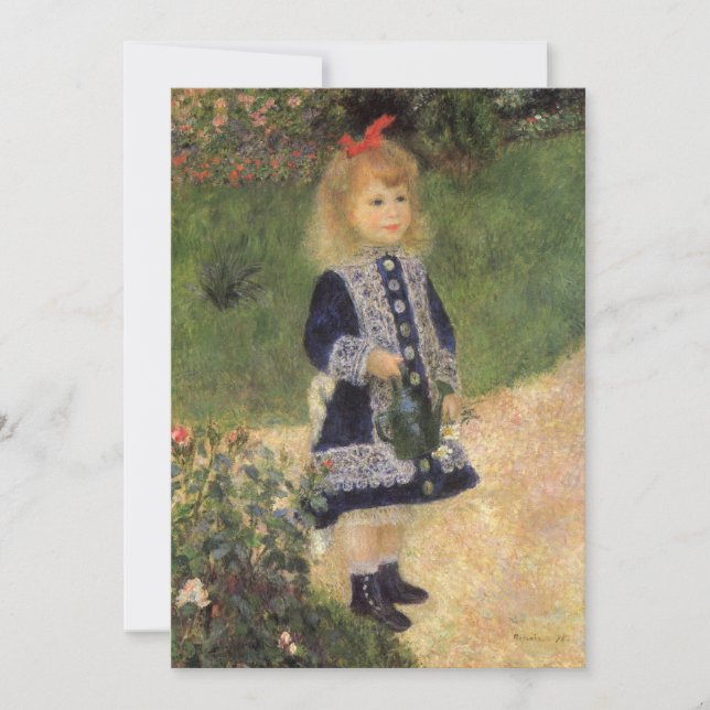 Girl with Watering Can by Renoir, Birthday Party Invitation (Front)