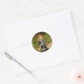 Girl with Watering Can Classic Round Sticker (Envelope)