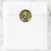 Girl with Watering Can Classic Round Sticker (Bag)