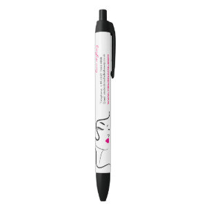 Girl with wavy hair Hairstyling branding icon Black Ink Pen