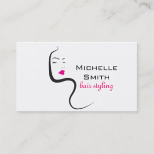 Girl with wavy hair Hairstyling branding icon Business Card