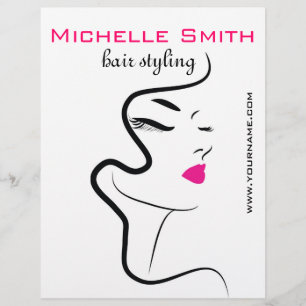 Girl with wavy hair Hairstyling branding icon Flyer