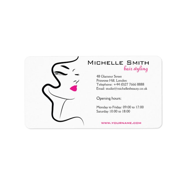 Girl with wavy hair Hairstyling branding icon Label (Front)