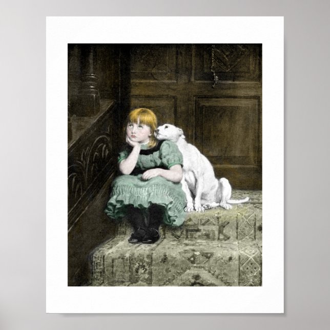 Girl With White Dog Poster (Front)