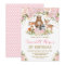 Girl Woodland 1st Birthday Pink Gold Floral Party