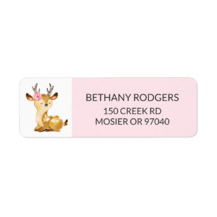 Girl Woodland Enveloppe Baby shower Adresse de ret