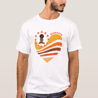 Girl Yoga Namaste Heart T-Shirt