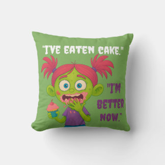 Girl Zombie Reverse Side  Throw Pillow