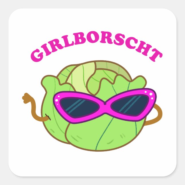 Girlborscht Fabulous Vegetable Pun Sticker (Front)