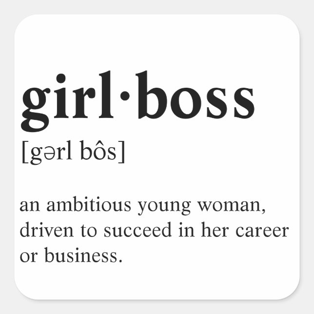 Girlboss - Dictionary meaning Square Sticker (Front)
