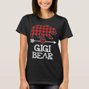 Girlfriend Bear Red Plaid Family Matching Christma T-Shirt