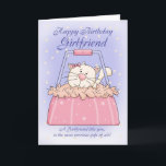 Girlfriend Birthday Card - Cute Puppy Purse Pet<br><div class="desc">Girlfriend Birthday Card - Cute Puppy Purse Pet</div>