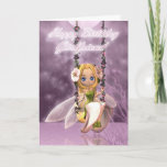 Girlfriend Birthday card with cute fairy on swing<br><div class="desc">Girlfriend Birthday card with cute fairy on swing</div>