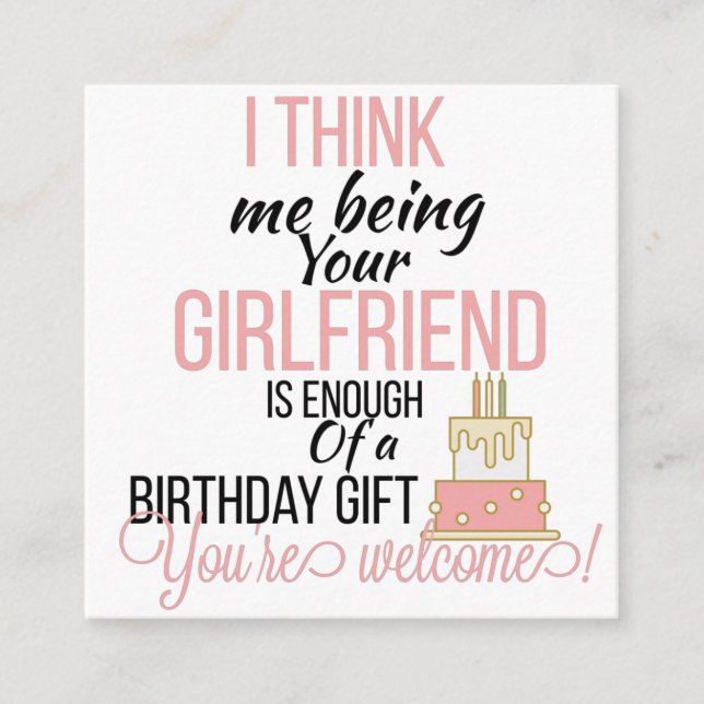 girlfriend Birthday Enclosure Card (Front)