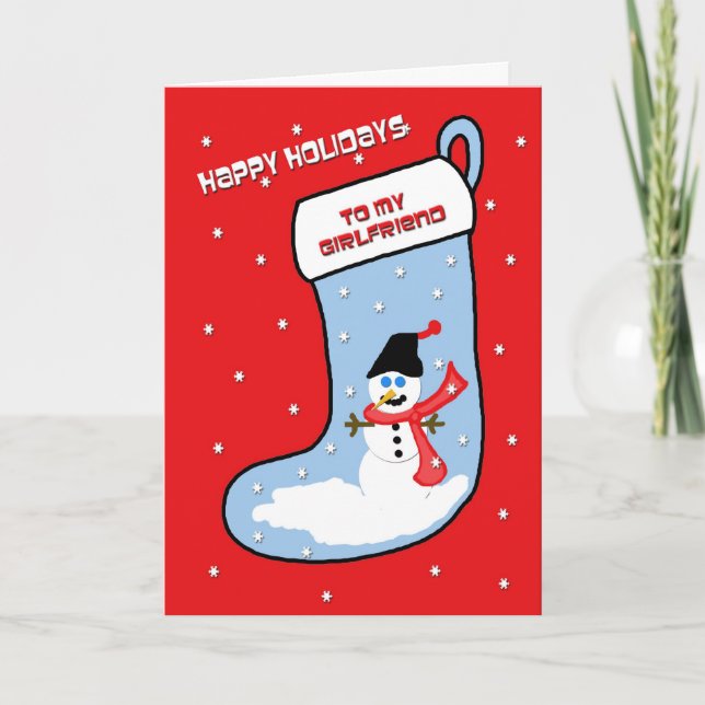 Girlfriend Christmas Card -- Snowman (Front)
