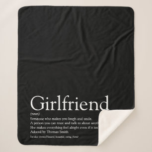 Girlfriend Definition Black and White Modern Sherpa Blanket