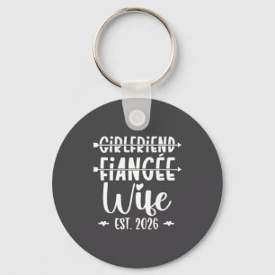 Girlfriend Fiance Wife 2026 Just Married Wedding H Keychain