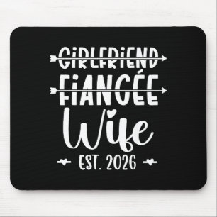 Girlfriend Fiance Wife 2026 Just Married Wedding H Mouse Pad