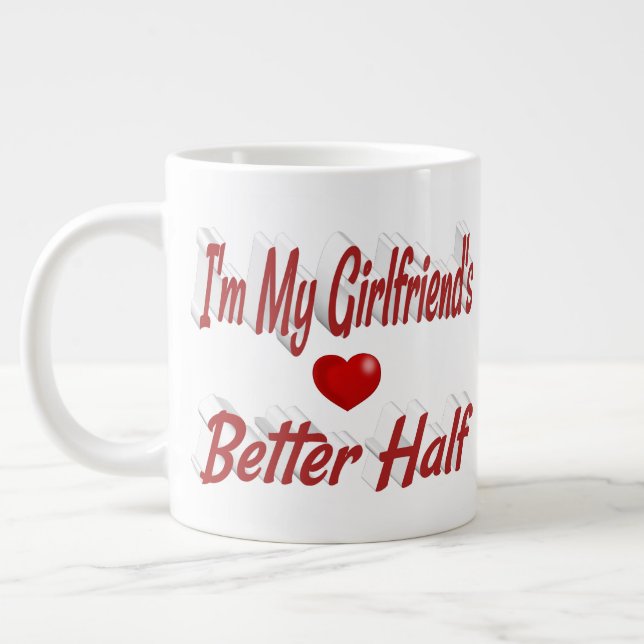 Girlfriend funny quote red text large coffee mug (Left)