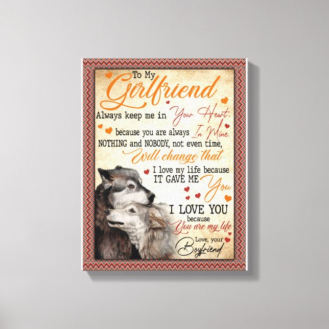 Girlfriend Gifts | Letter To My Girlfriend Canvas Print (Front)