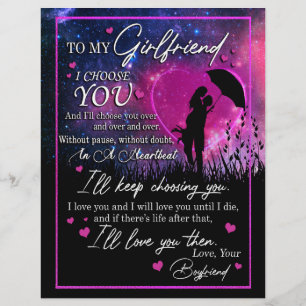Girlfriend Gifts   Letter To My Girlfriend Letterhead