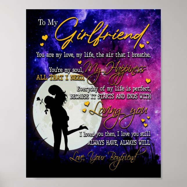 Girlfriend Gifts | Letter To My Girlfriend Poster (Front)