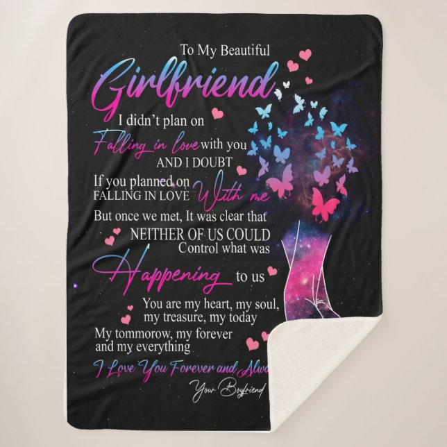 Girlfriend Gifts | Letter To My Girlfriend Sherpa Blanket (Front)