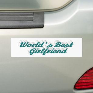 Girlfriend green script bumper sticker