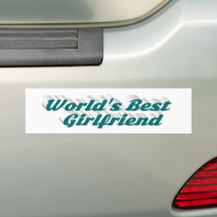 Girlfriend green typography bumper sticker