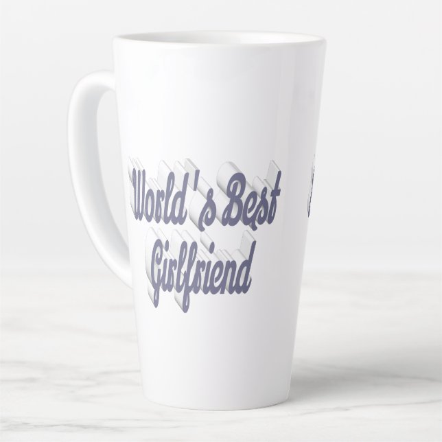 Girlfriend grey script latte mug (Left Angle)
